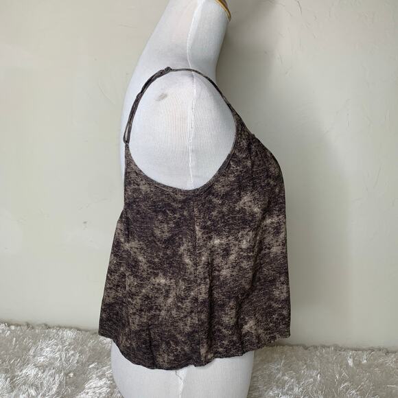 Strappy Brown Flowy Crop Top Cami Small - Picture 4 of 9